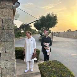 Hotel Cap Rocat - The manager's happy and smug face as she had us ejected. The photo was taken with her consent as she was laughing at our situation.