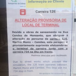 Eléctrico 12 - Informação importante