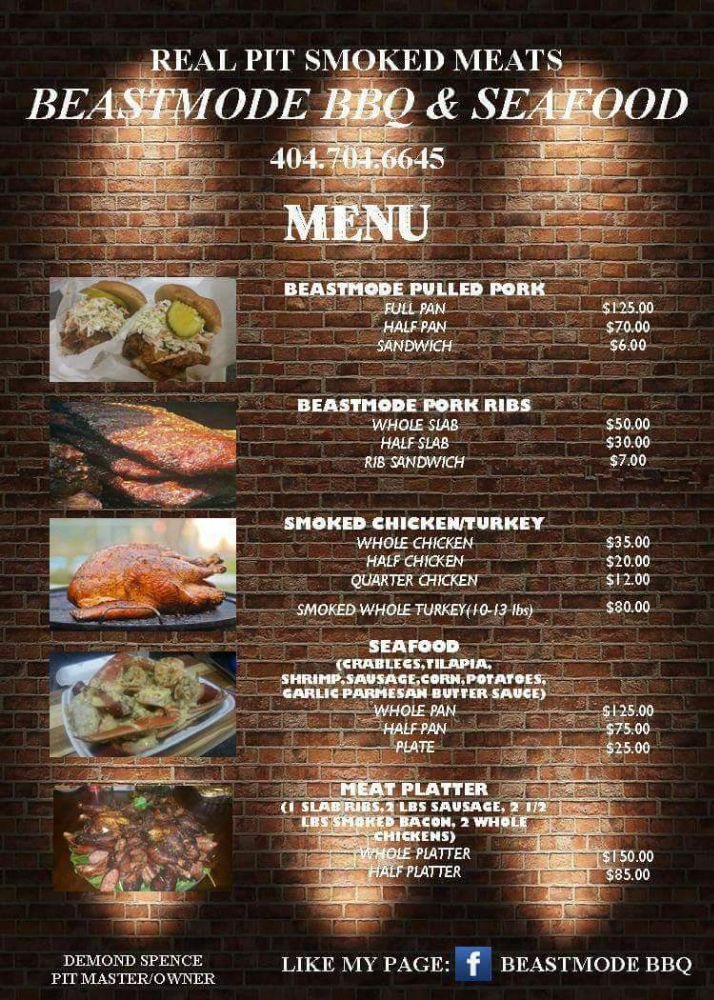 Food from Beastmode BBQ and Seafood