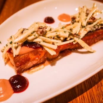 Traif - Hampshire Pork Belly with Celery Root Slaw. 5/12 Adventurous Tasting Menu $50/pp. - New American Near Me - Brooklyn, New York Traif - Hampshire Pork Belly with Celery Root Slaw. 5/12 Adventurous Tasting Menu $50/pp. - New American Near Me - Brooklyn, New York