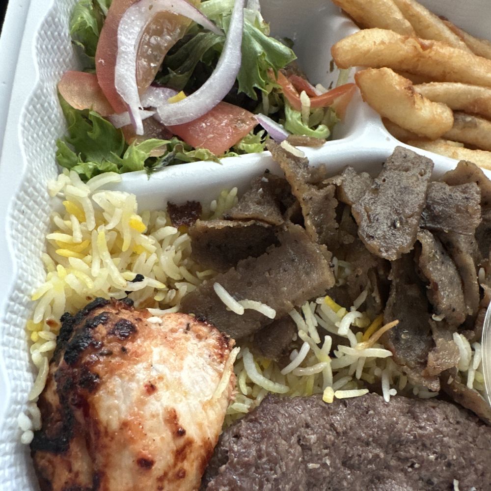 4 Heroes Grill - Combo plate with chicken, gyro and kebab - Greek Near Me - Rocklin, California 4 Heroes Grill - Combo plate with chicken, gyro and kebab - Greek Near Me - Rocklin, California
