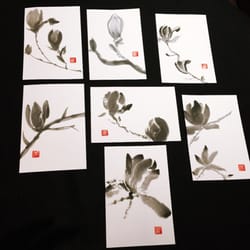 Café Black - The owner is very into Japanese sumi-e and hosts a weekly-biweekly painting class on site, which students exhibit their works at the end.