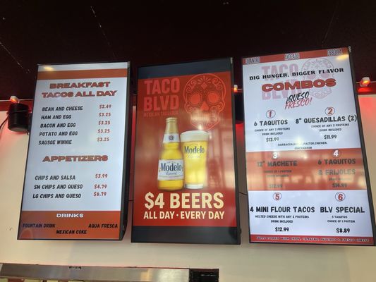 Menu photo 1 Taco Blvd San Antonio, TX