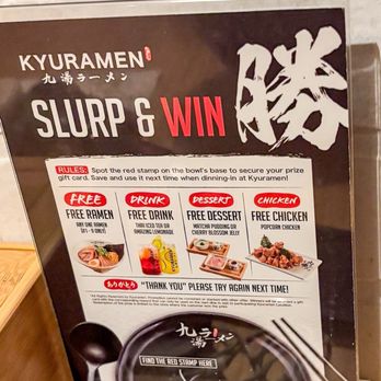 Kyuramen - Houston - Slurp & Win - Ramen Near Me - Houston, Texas