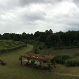 picnic tables below along with two grills