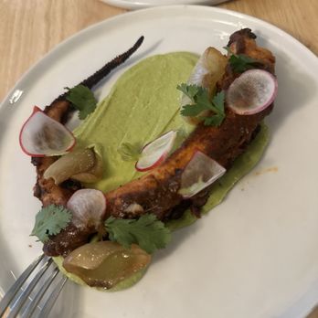 Rosalie - Charred Octopus with an Avocado crema - Italian Near Me - Covina, California Rosalie - Charred Octopus with an Avocado crema - Italian Near Me - Covina, California