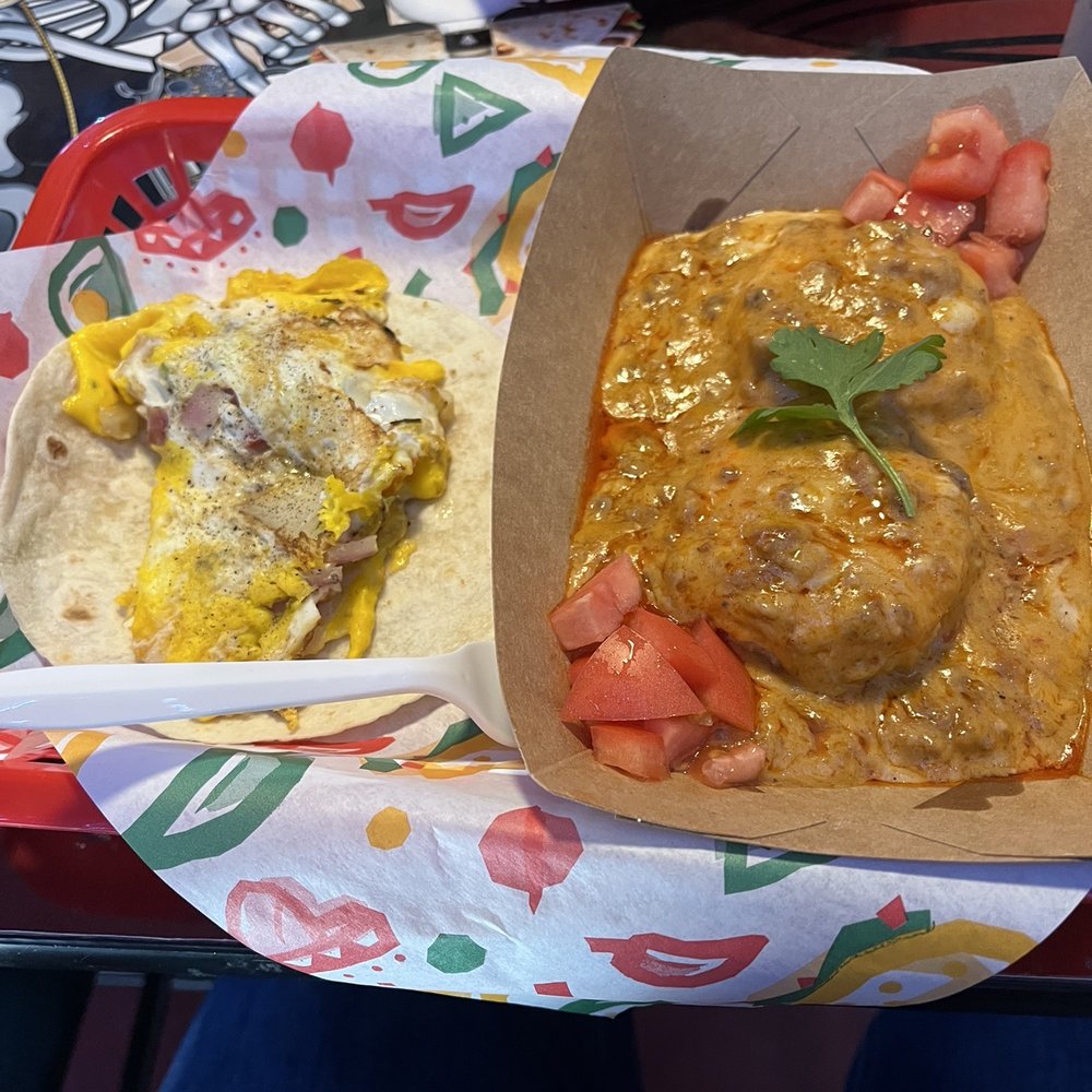 Krazy Taco 937 - Breakfast taco/ Chirizo biscuits and gravy. - Mexican Near Me - Springfield, Ohio Krazy Taco 937 - Breakfast taco/ Chirizo biscuits and gravy. - Mexican Near Me - Springfield, Ohio