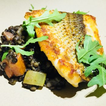 Trestle - Crispy skin striped bass (entree) - New American Near Me - San Francisco, California Trestle - Crispy skin striped bass (entree) - New American Near Me - San Francisco, California