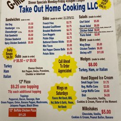 G-Ma’s Take Out Home Cooking - Daily Menu