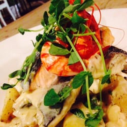 Cornhouse Restaurant - Salmon seabass and prawns