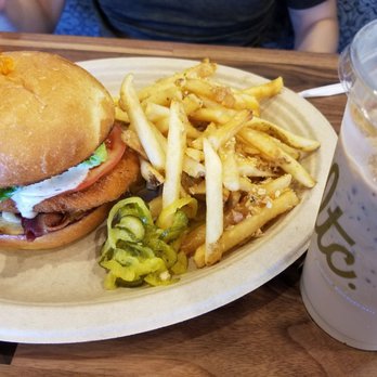 La Tour Cafe - Ranch Chicken sandwich with bacon. Garlic fries. - Cafes Near Me - Honolulu, Hawaii