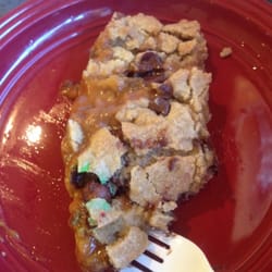 The Roasting House - The Salted Carmel Chocolate Chip Bar is stupid-good! Have'em hit it in the microwave for 30 sec :)