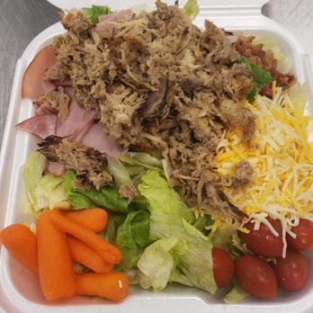 Simply Bliss Cafe - Protein Packed Salad. Best salad ever. Thanks Simply Bliss Cafe. Ham and Smoked Pulled Pork. Wow - Bakeries Near Me - Tooele, Utah