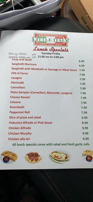 Menu photo 3 Little Italy Hot Springs, AR