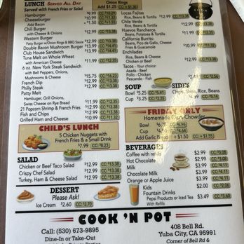Cook N' Pot - Menu 5/2024 - American Near Me - Yuba City, California Cook N' Pot - Menu 5/2024 - American Near Me - Yuba City, California
