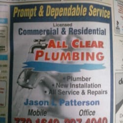 All Clear Plumbing - Found this plumber in the yellow pages.