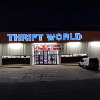 Thrift World - Exterior evening parking lot photo - Thrift Stores Near Me - Council Bluffs, Iowa Thrift World - Exterior evening parking lot photo - Thrift Stores Near Me - Council Bluffs, Iowa