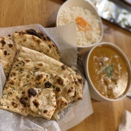 Paneer tikka masala + rosemary nann Paneer tikka masala + rosemary nann