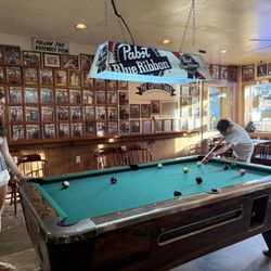 Pool table in bar area.