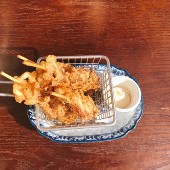 Batten Ramen - Ika geso (fried squid skewers) | Instagram: @HungryforChuu - Ramen Near Me - Fort Lee, New Jersey Batten Ramen - Ika geso (fried squid skewers) | Instagram: @HungryforChuu - Ramen Near Me - Fort Lee, New Jersey