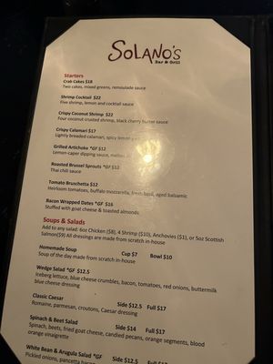 Menu photo 1 Solanos Bar and Grill Palm Desert, CA Menu photo 1 Solanos Bar and Grill Palm Desert, CA