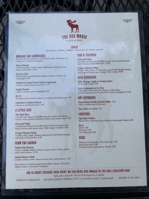 Menu photo 5 Red Moose Cafe Sierra City, CA Menu photo 5 Red Moose Cafe Sierra City, CA