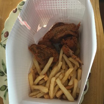 Sandy's Deli & Catering - $11.50 for 3 tiny pieces of chicken and a massive qty of french fries. - Delis Near Me - Rouses Point, New York