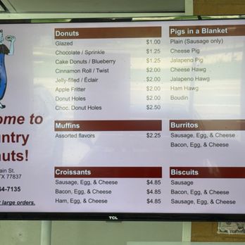 Country Donuts - Menu - Donuts Near Me - Calvert, Texas Country Donuts - Menu - Donuts Near Me - Calvert, Texas