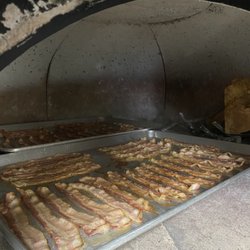 Pizza Alta - Bacon Cooking with leftover heat the the night before