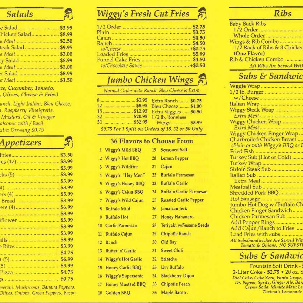 Wiggy's Restaurant - Wiggy's Menu (p. 2) - Chicken Wings Near Me - Pittsburgh, Pennsylvania Wiggy's Restaurant - Wiggy's Menu (p. 2) - Chicken Wings Near Me - Pittsburgh, Pennsylvania