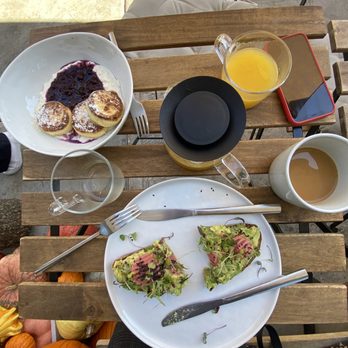 Lele Cake - Avocado Toast Tea pot with oblepikha tea Syrniki Americano - Coffee & Tea Near Me - Los Gatos, California