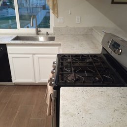 a stove and sink