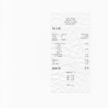 Creole House - Receipt of it being rung up with mayo - Cajun/Creole Near Me - Paulina, Louisiana Creole House - Receipt of it being rung up with mayo - Cajun/Creole Near Me - Paulina, Louisiana