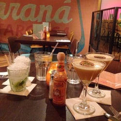 Las Iguanas - Pink passion cocktail. I forget the one on the left! It came straight, with no mixer  intense. But tasty.