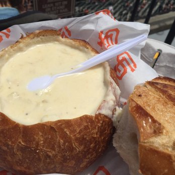 Oracle Park - Clam chowder in a sourdough bowl - Stadiums & Arenas Near Me - San Francisco, California