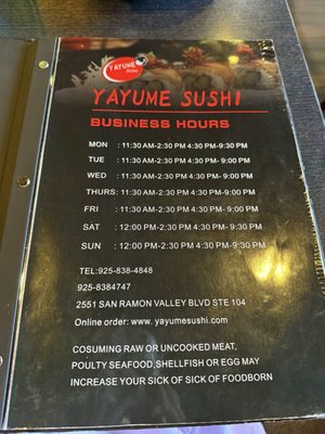 Menu photo 8 yayumi sushi San Ramon, CA Menu photo 8 yayumi sushi San Ramon, CA