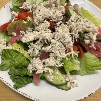 Bluestem Bistro - Greek salad without lavka and feta (focaccia not shown) - Breakfast & Brunch Near Me - Manhattan, Kansas Bluestem Bistro - Greek salad without lavka and feta (focaccia not shown) - Breakfast & Brunch Near Me - Manhattan, Kansas