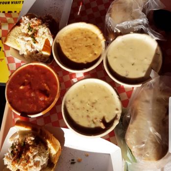 Pike Place Chowder - Sampler with a half lobster roll and half captains roll - Seafood Near Me - Seattle, Washington