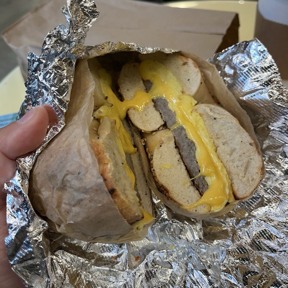 Market Crates - Meat egg cheese bagel sandwich on everything with sausage $7.33 - Sandwiches Near Me - New York, New York Market Crates - Meat egg cheese bagel sandwich on everything with sausage $7.33 - Sandwiches Near Me - New York, New York