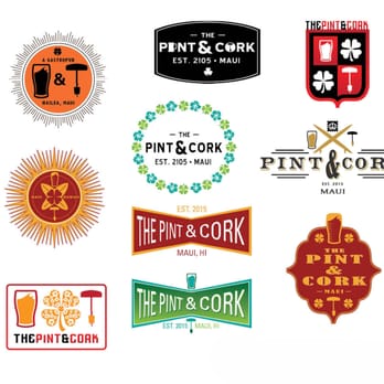 Ian Ransley Design - Pint & Cork logo concepts. Maui, HI. - Graphic Design Near Me Ian Ransley Design - Pint & Cork logo concepts. Maui, HI. - Graphic Design Near Me