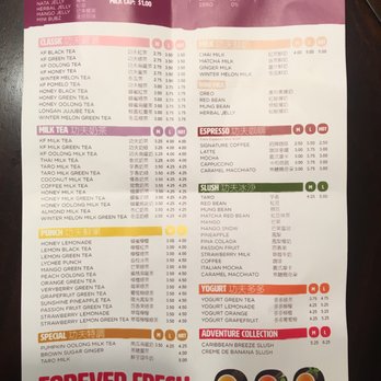 Kung Fu Tea - Menu (May 2018) - Bubble Tea Near Me - Charlotte, North Carolina Kung Fu Tea - Menu (May 2018) - Bubble Tea Near Me - Charlotte, North Carolina