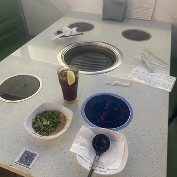 Kobe House - Sauces and table with cooktop - Barbeque Near Me - Terrytown, Louisiana