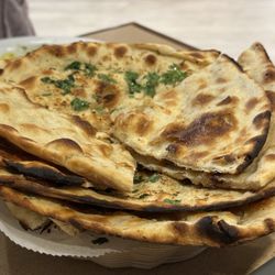 Karnali Indian Cuisine - Bread Basket (plain, cheese and garlic naan)