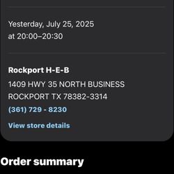 H-E-B - Pick up time was supposed to be 8-8:30