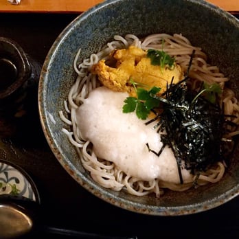 Soba-ya - Fresh sea urchin with Japanese grated mountain yam & nori dipping soba - Japanese Near Me - New York, New York Soba-ya - Fresh sea urchin with Japanese grated mountain yam & nori dipping soba - Japanese Near Me - New York, New York