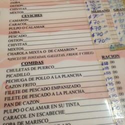 Restaurante y Coctelería la Conchita - Un poquito del menú