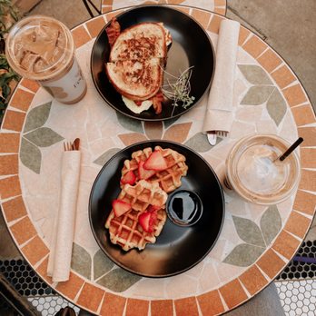 Cafe FeelLove - BELGIAN WAFFLE and BROOKLYN BREAKFAST SANDWICH - Coffee & Tea Near Me - St. George, Utah