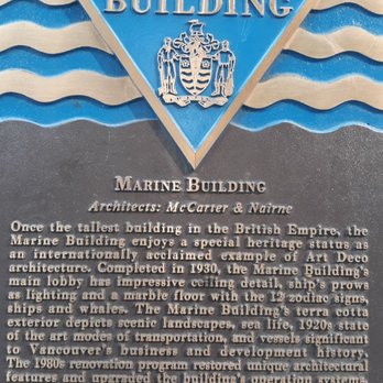 Marine Building - Originally the Marine building but then became the Heritage building for businesses. - Landmarks & Historical Buildings Near Me - Vancouver, British Columbia