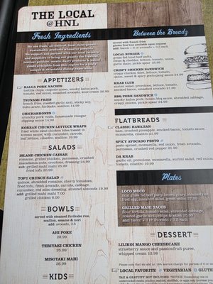 Menu photo 2 The Local Honolulu, HI Menu photo 2 The Local Honolulu, HI