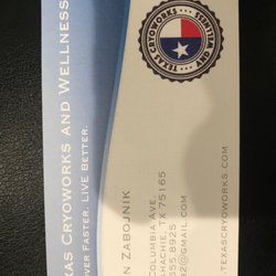 Texas Cryoworks Total Wellness - This is the business card